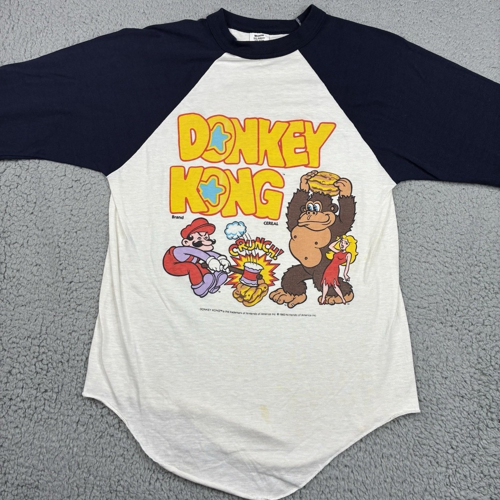 Vintage Donkey Kong T-Shirt Mens Medium Nintendo Super Mario Cereal 80s USA Made - Picture 6 of 13